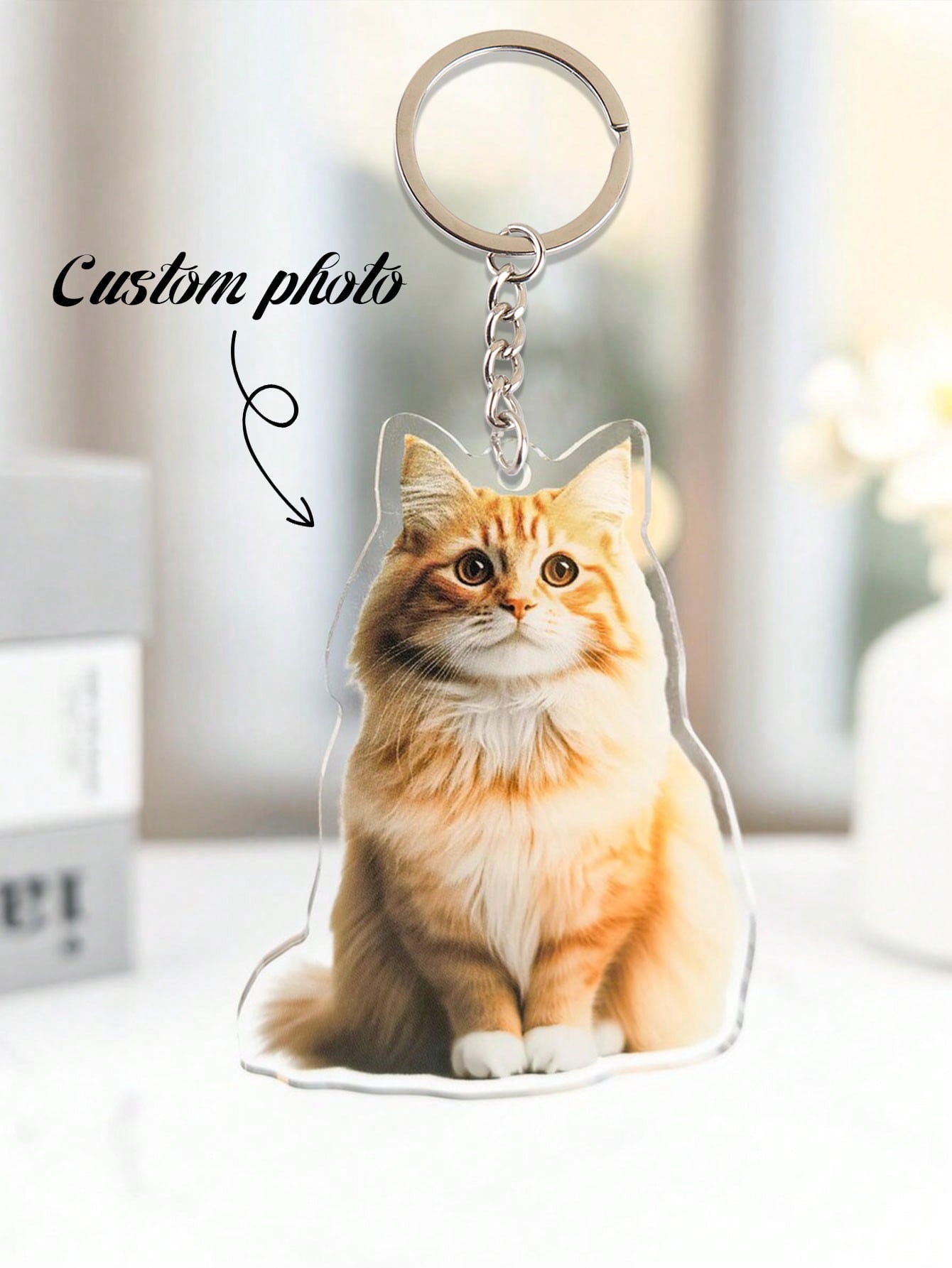 Custom-Cut Acrylic Photo Keychains Acrylic Decorative Pendants